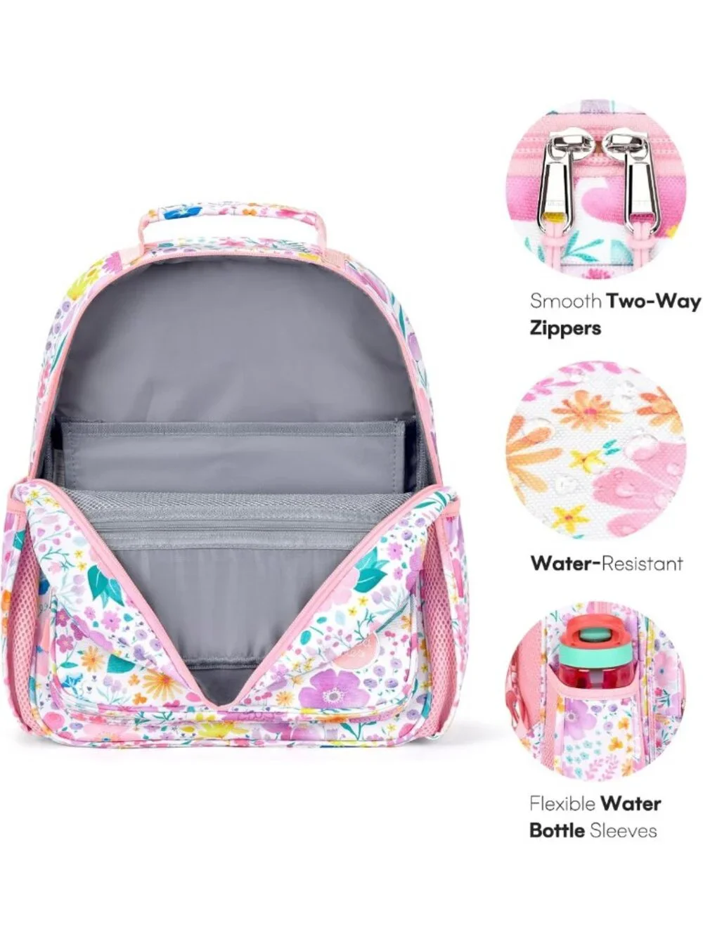 Flower Pink Kids Backpack for Girls 5-8 - Stylish School Bookbag for